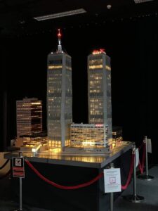 1/200th size model of WTC Towers and Mall area