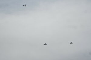 Fly over during Anthem at 2023 Car Show